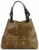 Kožené kabelka shopper bag Vittoria Gotti olivově zelená V692754